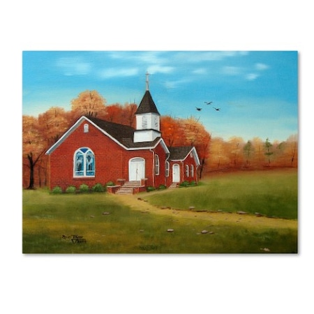 Arie Reinhardt Taylor 'Palm Tree Church In Autumn' Canvas Art,24x32